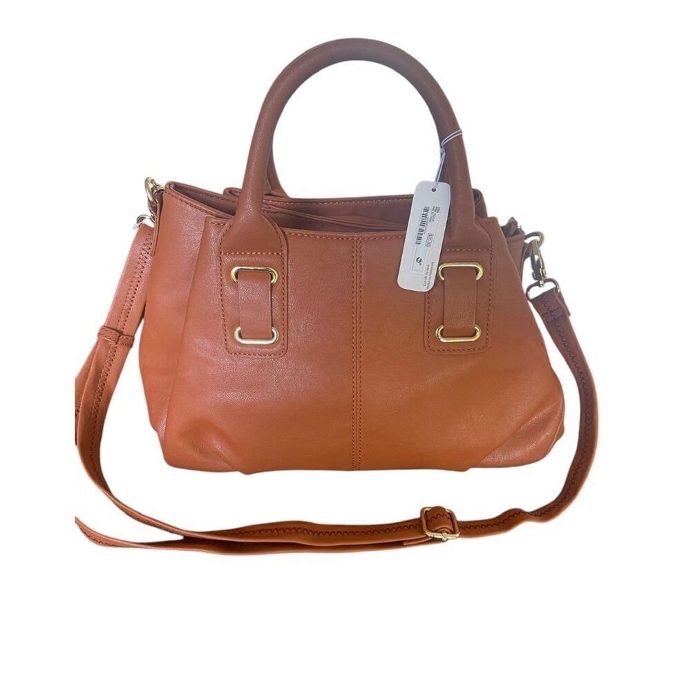 NWT Charming Charlie Faux Leather Orange Satchel Handbag